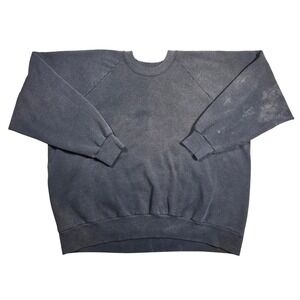 Tee Jays Vtg Raglan Sleeve Thrashed‎ Sweatshirt Grunge Punk XXL Blank USA Made